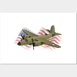 B-26 Marauder Patriotic WW2 Medium Bomber Posters and Art